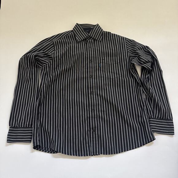 Vintage Faconnable Dress Shirt Size Medium Striped Business Casual - Picture 1 of 9